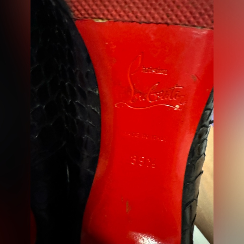 Christian Louboutin Black Python Pumps - image 6